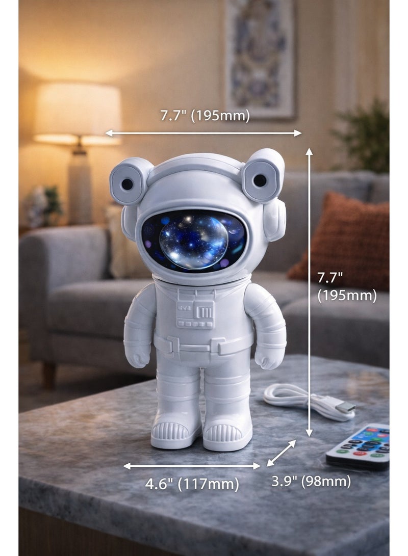 مصباح بروجكتور رائد فضاء LED فاخر مع Bluetooth Speaker وإضاءة مجرات متعددة + ريموت كنترول – 195×117×98 مم - Image 2